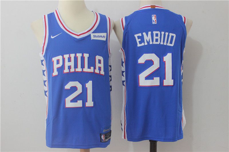 2017 NBA Philadelphia 76ers #21 Embiid blue nike Jerseys->toronto maple leafs->NHL Jersey